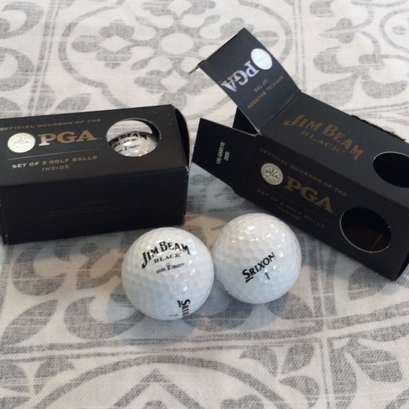 🏌🏼♂️Jim Beam PGA golf balls. Two sets with 2 in each box. NWOT - Picture 2 of 5